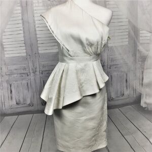 Thomas Wylde Dress White One Shoulder Midi Ruffle